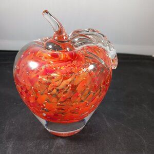 Vintage Art Glass Apple Paperweight